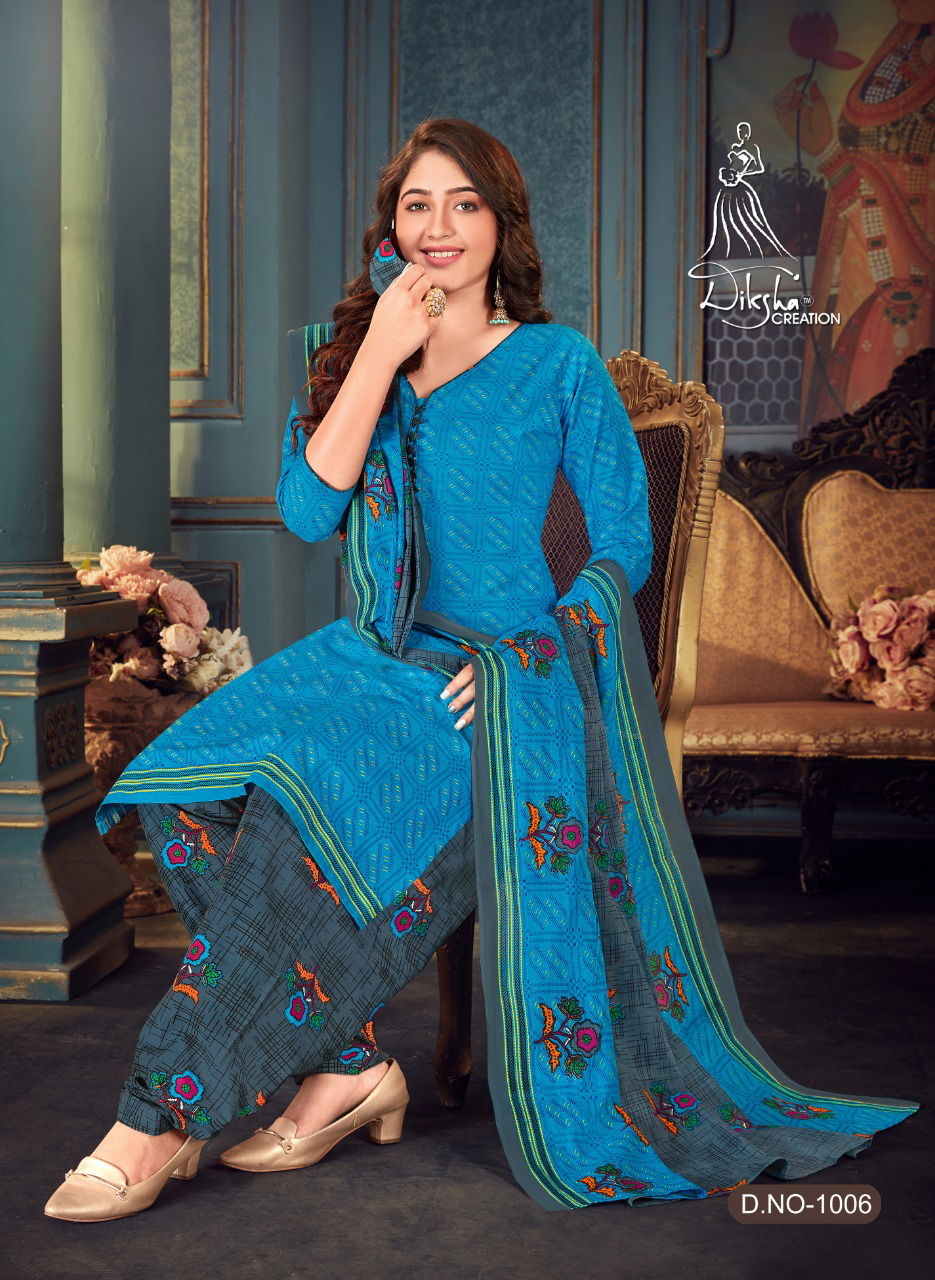Diksha 4 Colours Latest Casual Dily Wear Ready Made Cotton Patiala Wear Dress Collection